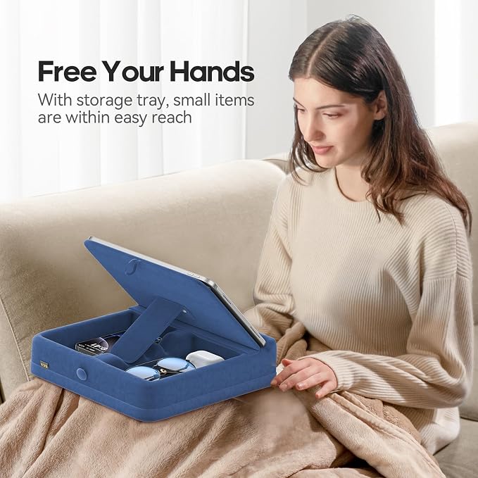 KDD Tablet Pillow Stand with Storage, Foldable iPad Holder