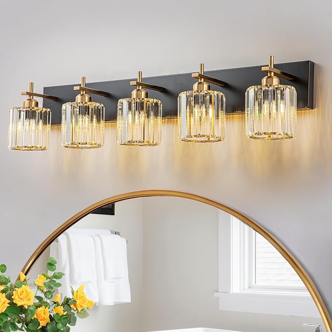 Modern Crystal Bathroom Vanity Lights, Crystal Wall Lighting