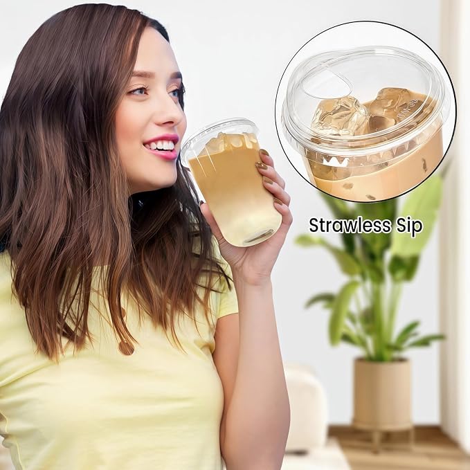 16 oz Clear Plastic Coffee Cups