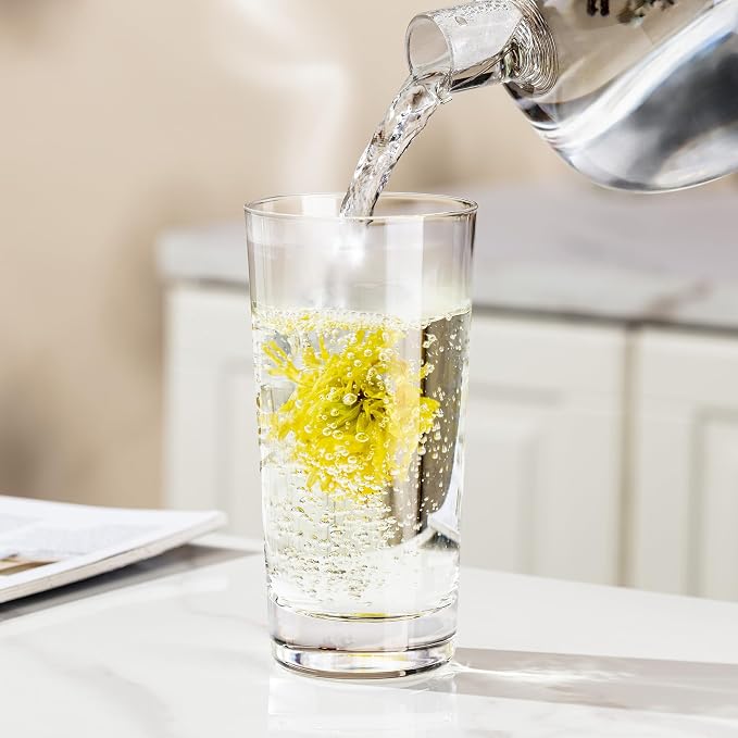 Water Glasses Set of 6, 13.5oz Highball Glass Cups