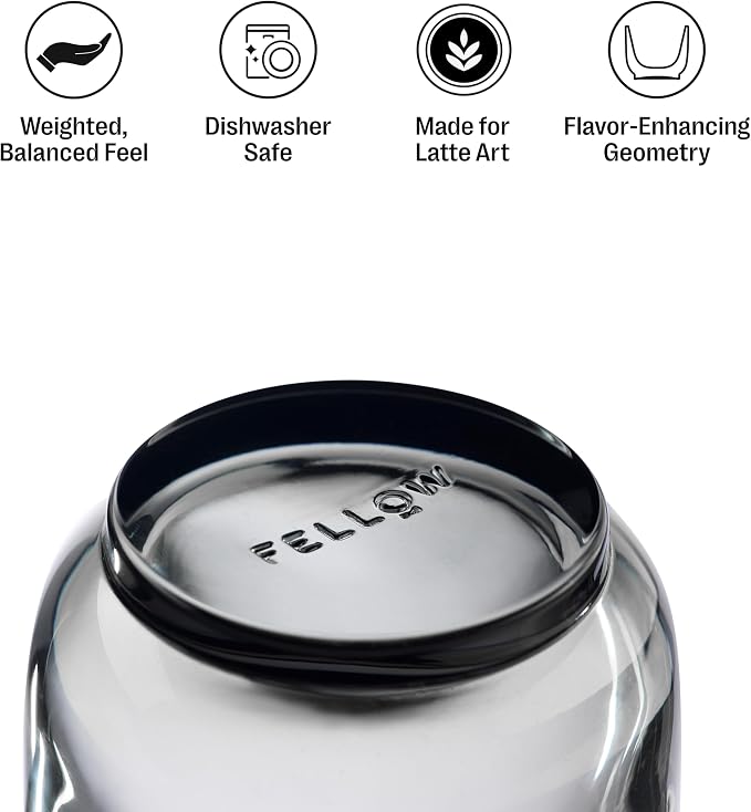 Fellow Pirch Espresso Shot Glasses 3.5 oz, Weighted Thick Glass | Demitasse Cups