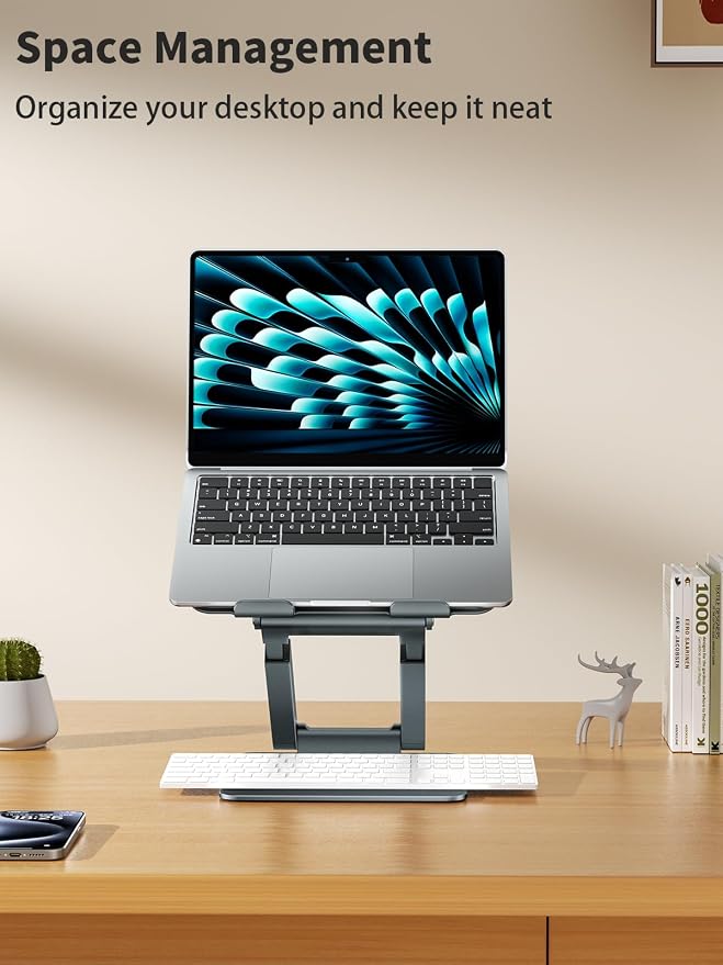 tounee Laptop Stand for Desk Adjustable Height, Telescopic Computer Stand