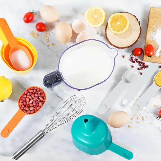Stackable 10-Piece Measuring Cups and Spoons Set