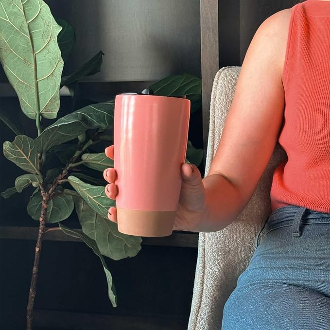 Mora Double Wall Ceramic Coffee Travel Mug