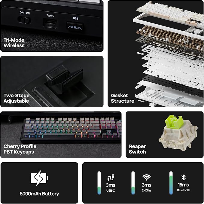 EPOMAKER X Aula F108 PRO Wireless Gaming Keyboard