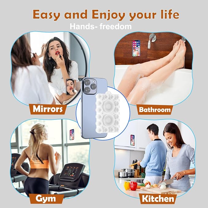 ZYCCER Double Sided Silicone Suction Phone Holder Mount, Compatible