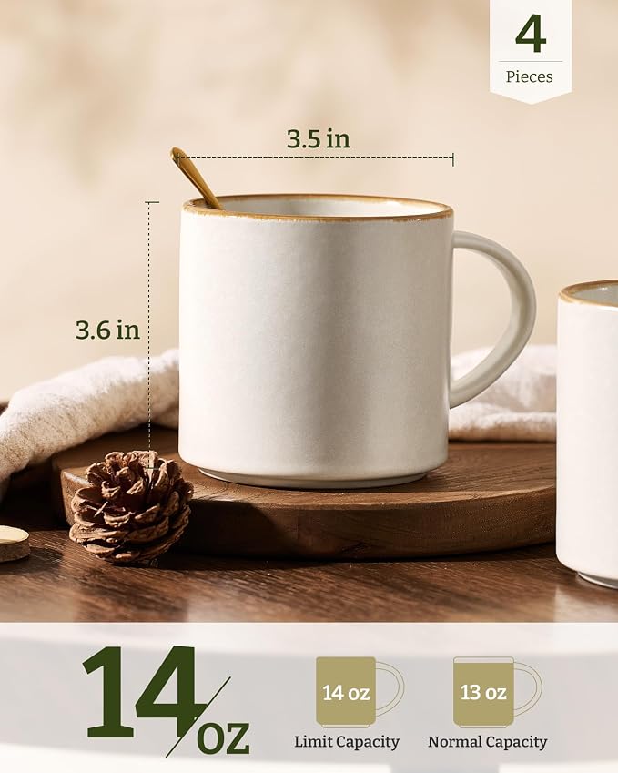 famiware Coffee Mugs Set of 4, Nebula 14oz Coffee Mugs Ceramic Cup Set |
