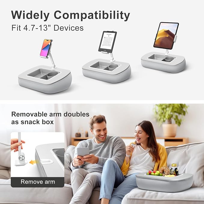 Tablet Stand Pillow with Snack Bowl, iPad Lap Holder