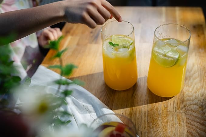Krosno Water Glasses Set of 4, 20.3 oz, Infinity Collection | Highball Drinking