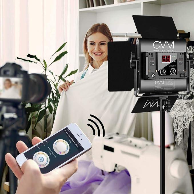 GVM 560 LED Video Light, Dimmable Bi-Color, 2 Packs Photography Lighting