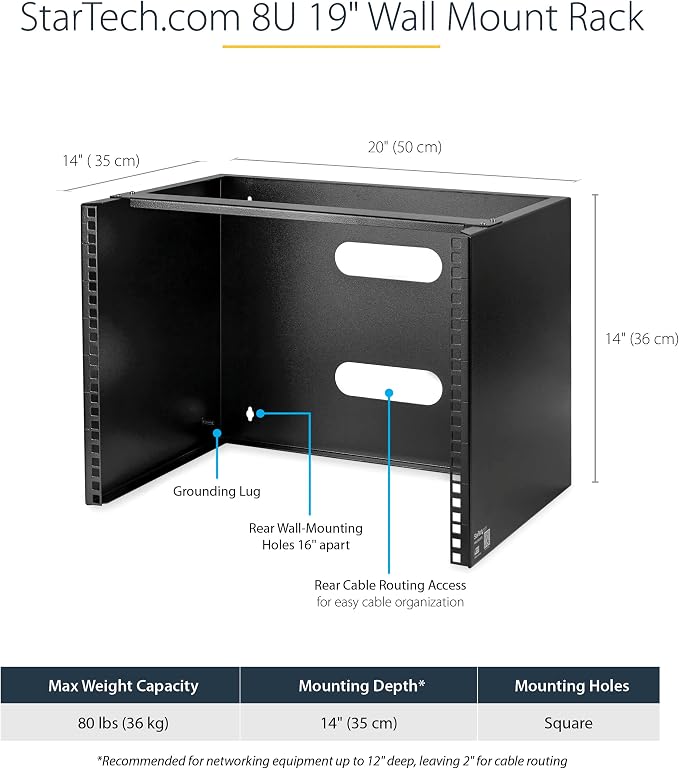 StarTech.com 8U Wall Mount Patch Panel Bracket