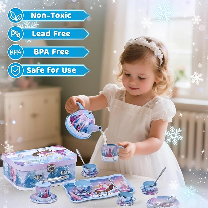 Tea Party Sets for Toddlers 3-5, PRE-WORLD Princess Tea Time Toy