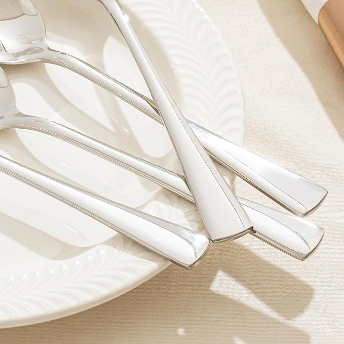 Stainless Steel Teaspoon Set, 6 Piece. | Dishwasher Safe Silverware. Mirer