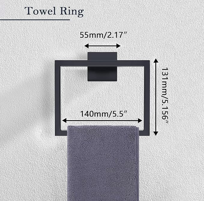Bathroom Accessories Towel Bar Set: 20 Pieces Matte Black Bathroom