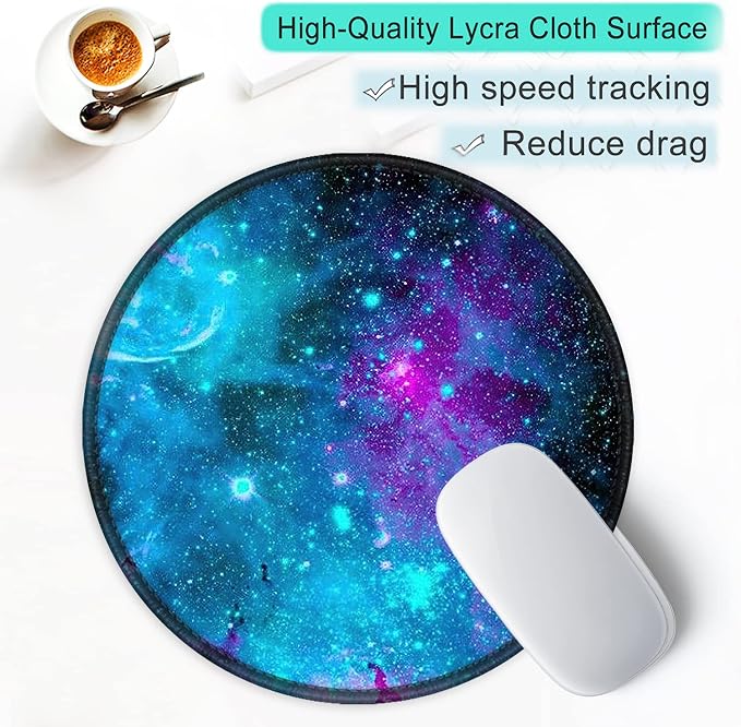 ITNRSIIET Round Mouse Pad with Stitched Edge Premium-Textured Waterproof