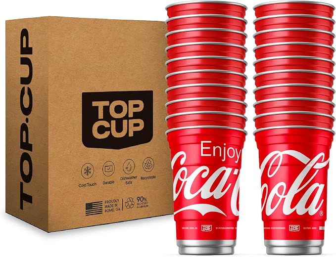 Top Cup – 20 Ounce, Officially Licensed Coca-Cola Aluminum Party Cup |
