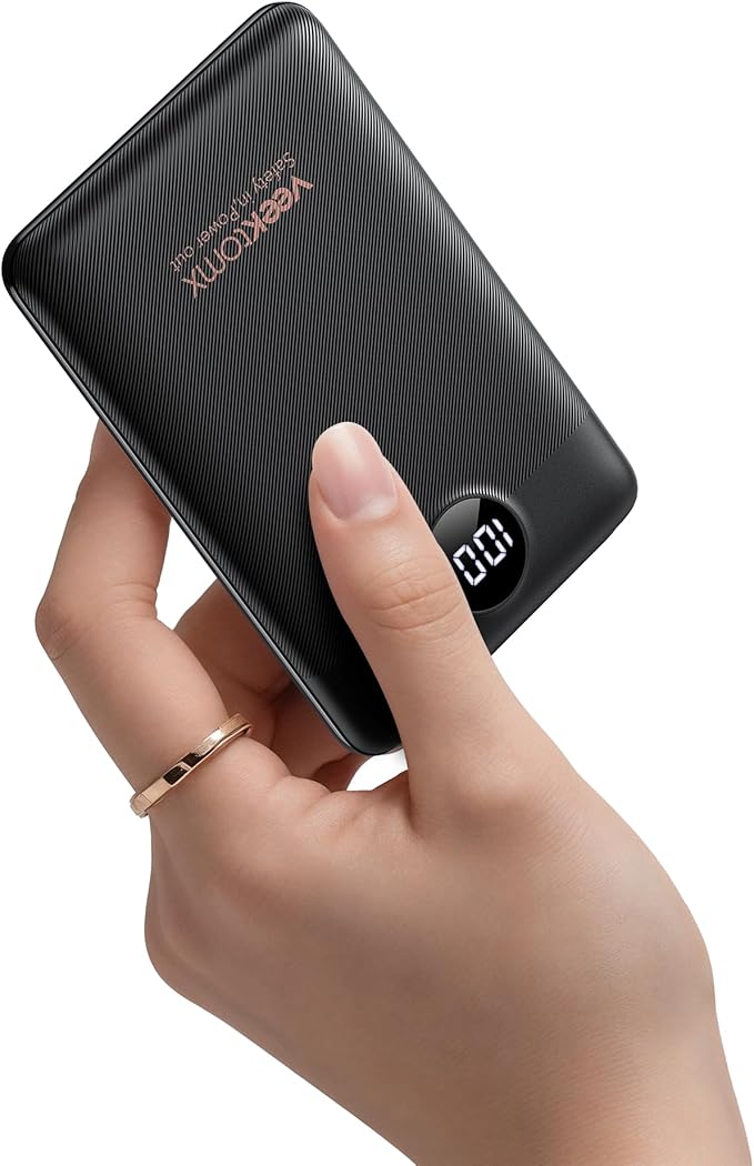 VEEKTOMX Mini Portable Charger 10000mAh, 22.5W Fast-Charging Portable Power