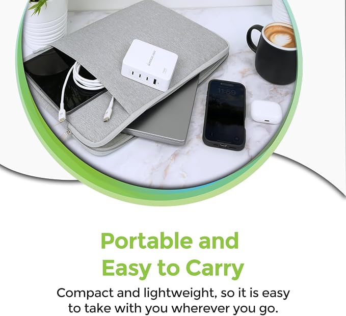 IOGEAR GearPower 145W Multiport Charger, 4 Port, USB-C Cable, iPhone 16