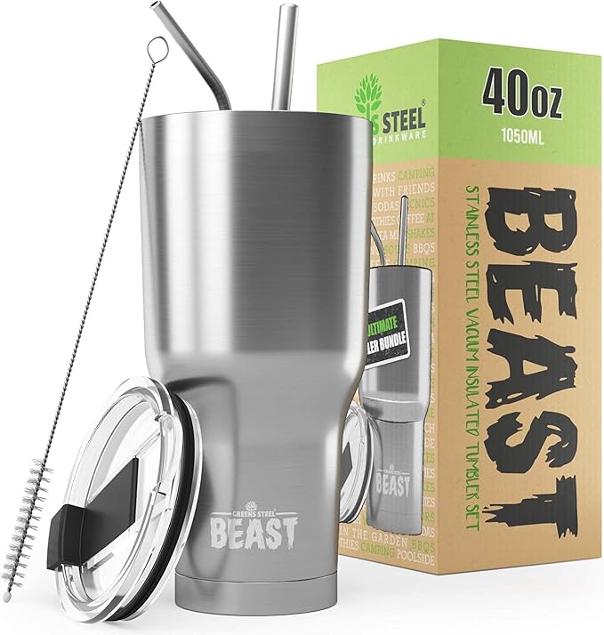 Beast 40 oz Tumbler Stainless Steel Vacuum Insulated Coffee Ice Cup Double Wall