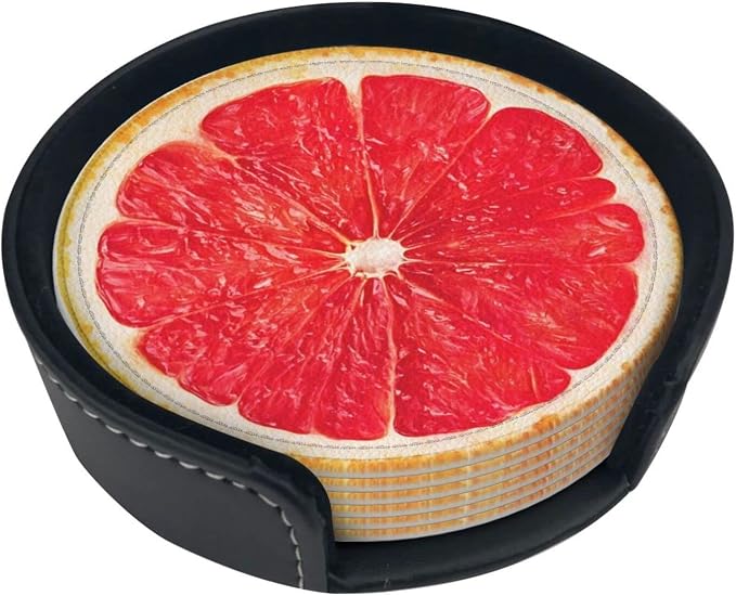 6 Pack Pink Grapefruit Slice Coaster