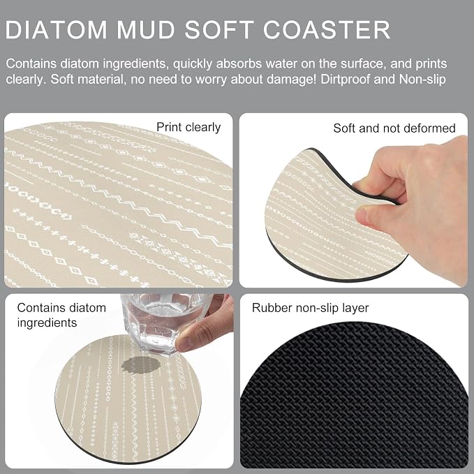 Modern Geometric Coasters Set of 6 Absorbent Coasters