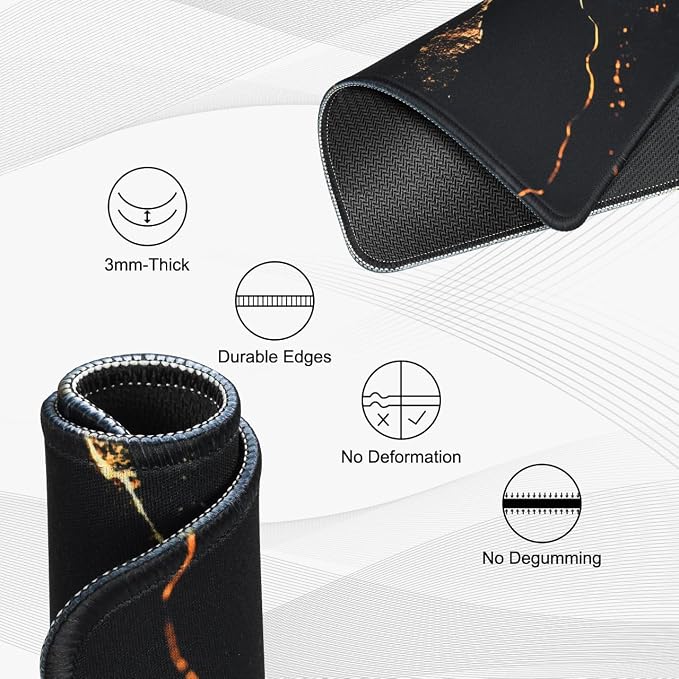 JIKIOU 3 Pack Mouse Pad with Stitched Edge, Comfortable Mouse Pads with