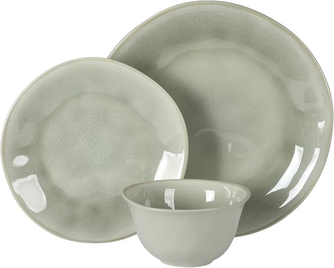 Gibson Elite Port Barton Plates and Bowls Sets, 12-Piece Stoneware Dinnerware