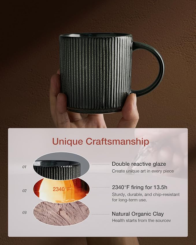 famiware Coffee Mug Set for 4, Star 12 oz Catering Mugs Cup Set