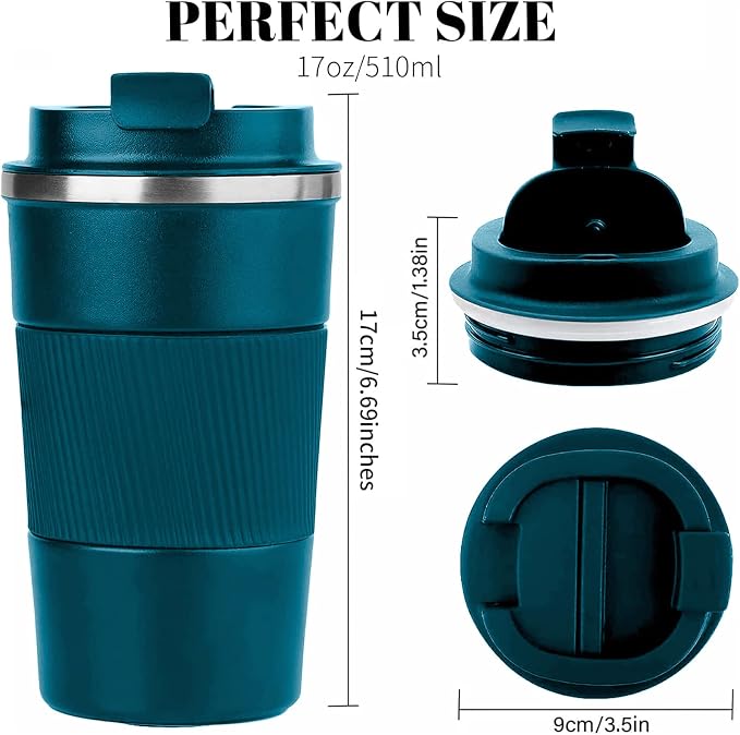 Insulated Travel Coffee Mug, Stainless Steel Coffee Cup