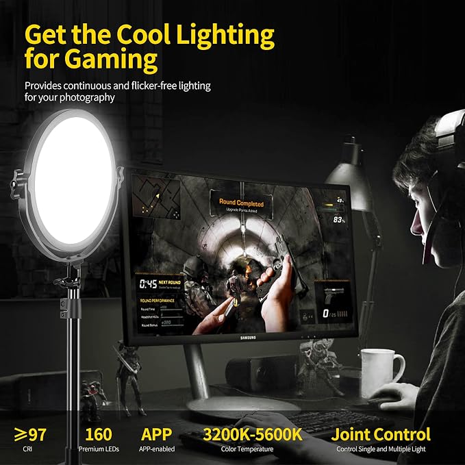 GVM Desk Mount LED Video Light, Bi-Color Professional Light