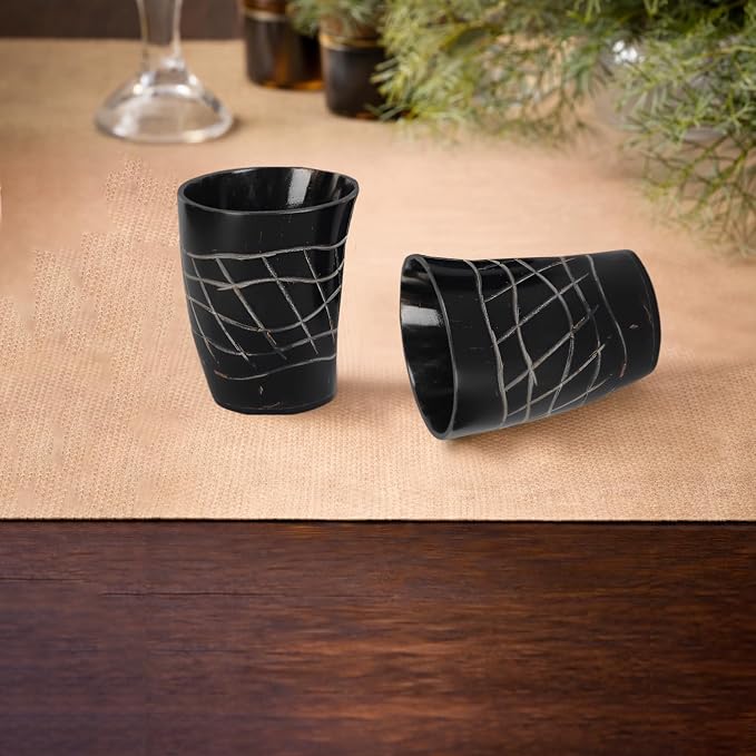 Handicrafts Home Viking Horn Shot Glasses Set of 12, Rustic Viking Drinkware