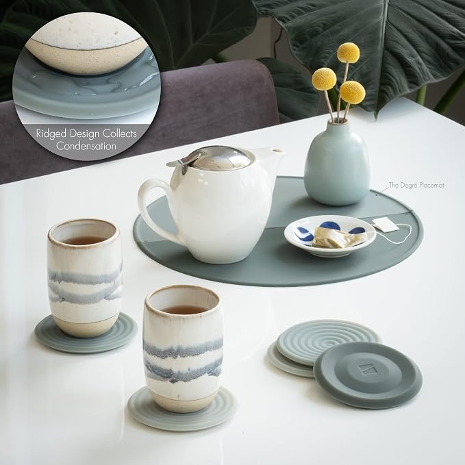 LINE+ARC Silicone Coasters feat. in NYT WireCutter (Winter Salad XL, 6 Pack |