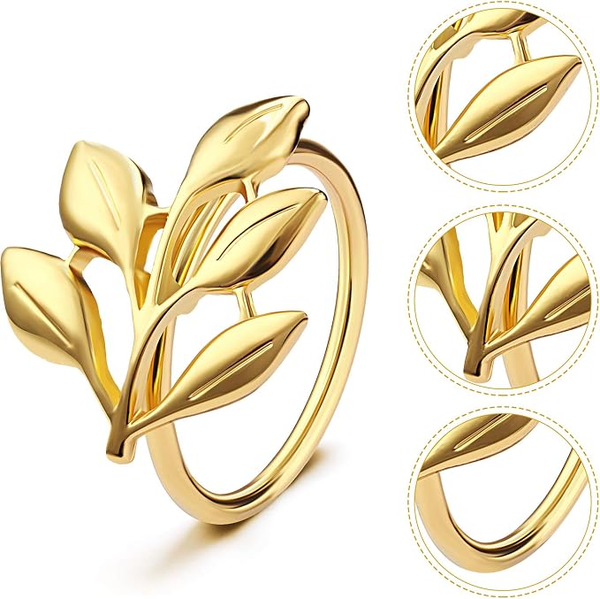 WILLBOND Leaf Napkin Rings Holders Fall Party Napkin Rings