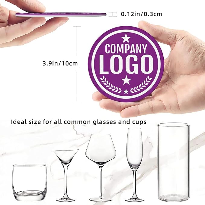 Custom Leather Coasters with Logo
