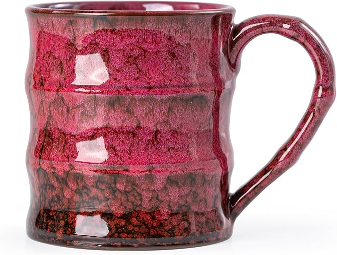 Rustic Red Ceramic Coffee Mug 15oz – Handcrafted Unique Gift
