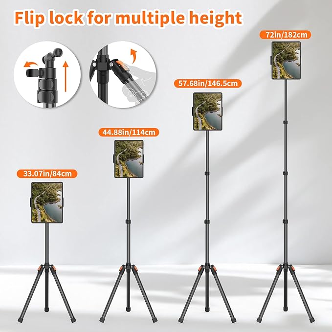 XXZU 72in Tablet Floor Stand Tripod, Tablet Stand Floor