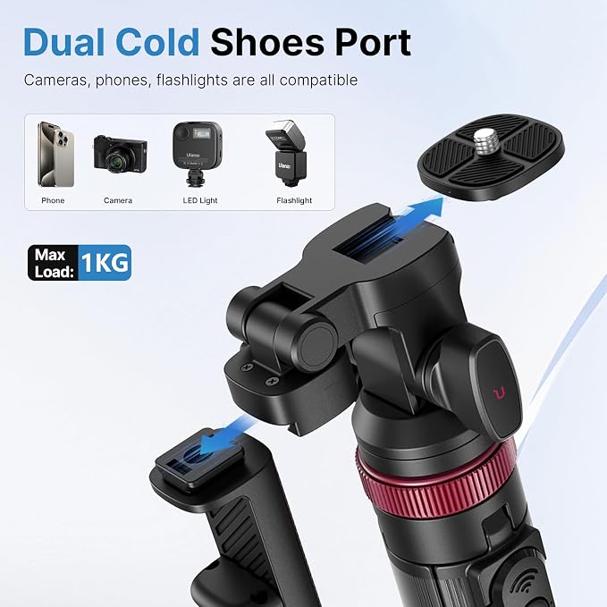 ULANZI MT-78 Extendable Phone Tripod, Metal 72.83" Selfie Stick Camera Tripod