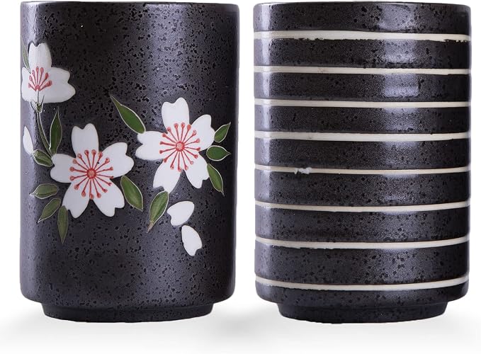 WHJY 10oz Transitional Chinese/Japanese style Handle-less Ceramic Tea cups