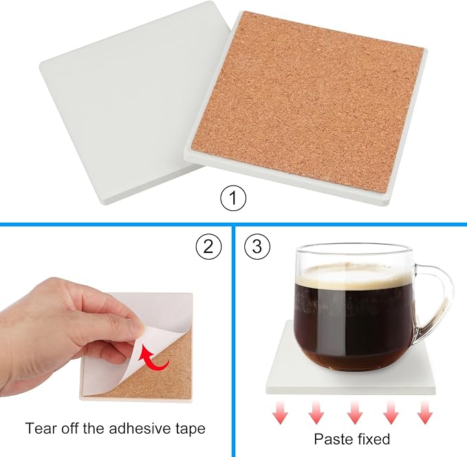 35 Pieces 4 Inch Blank Ceramic Coasters, Unglazed Ceramic Tiles Coasters