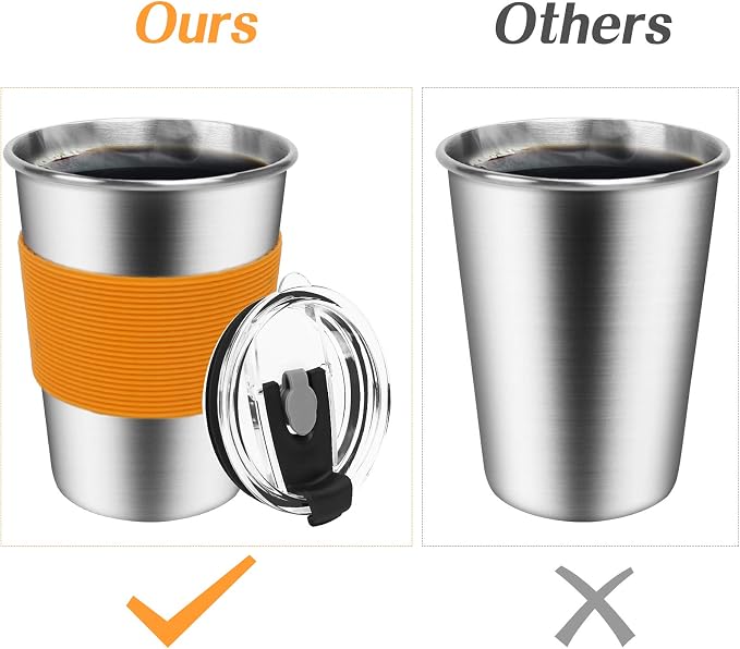 ShineMe Kids Stainless Steel Cups, Kids Metal Drinking Glasses