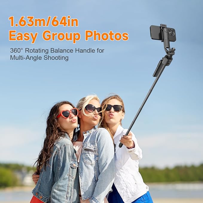 AI Face Tracking Tripod with Remote 360° Auto Rotation Selfie Stick Tripod