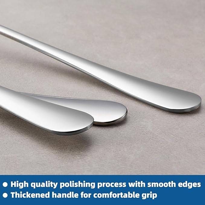 8 Pcs Teaspoons Set, Food-Grade Stainless Steel Spoons Silverware, Cutlery Tea
