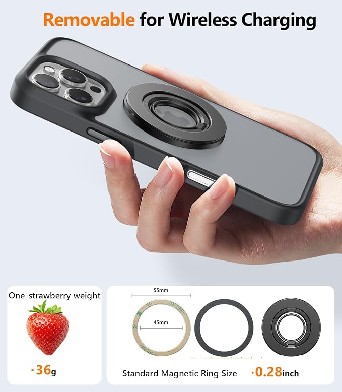 TORRAS 2025 Upgrade Fit for MagSafe Phone Grip Ring Holder Compatible