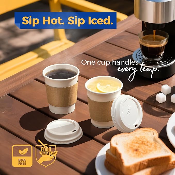 Fit Meal Prep 500 Pack 8 oz Disposable Coffee Cups