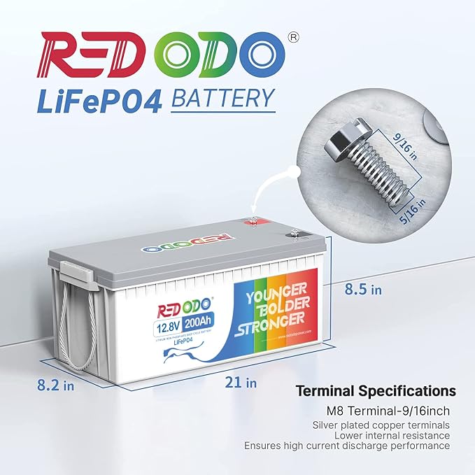 Redodo 12.8V 200Ah LiFePO4 Battery Lithium Battery