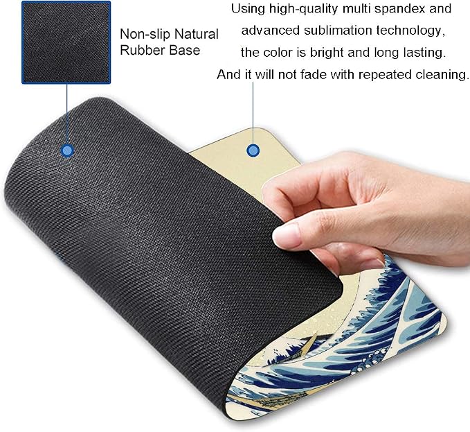 Gaming Mouse Pad, Japanese The Great Wave Off Kanagawa Mouse Pad Non-Slip