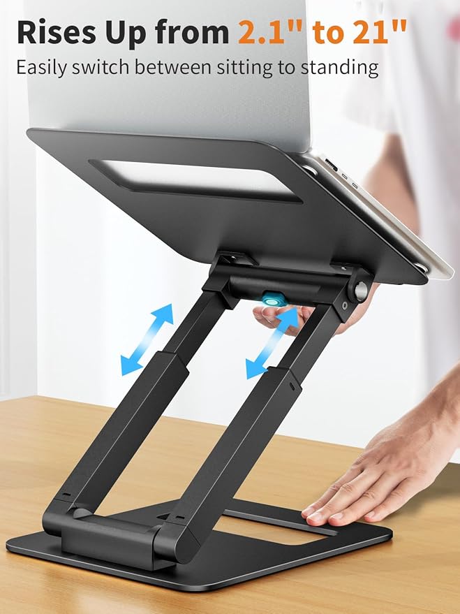 tounee Laptop Stand for Desk Adjustable Height, Telescopic Computer Stand