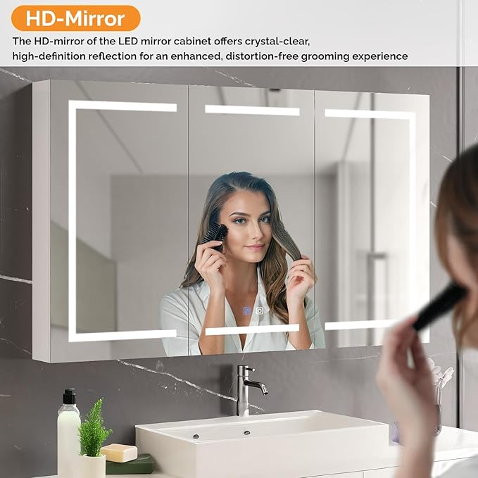 60 x 36 Inch Extra Large Lighted Bathroom Medicine Cabinet