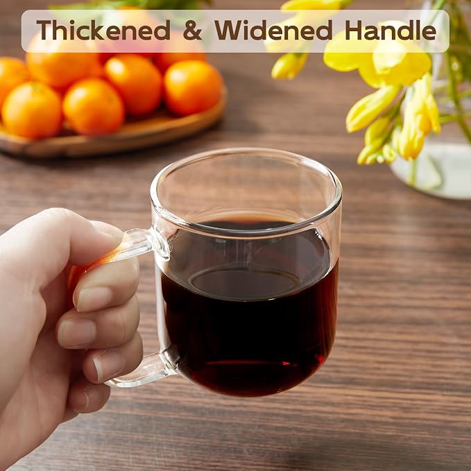 Glass Coffee Mugs, 8 oz iced coffee cups, Glass Mugs