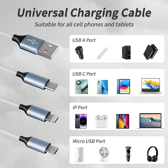 Multi Charging Cable, 3 in 1 Charging Cable